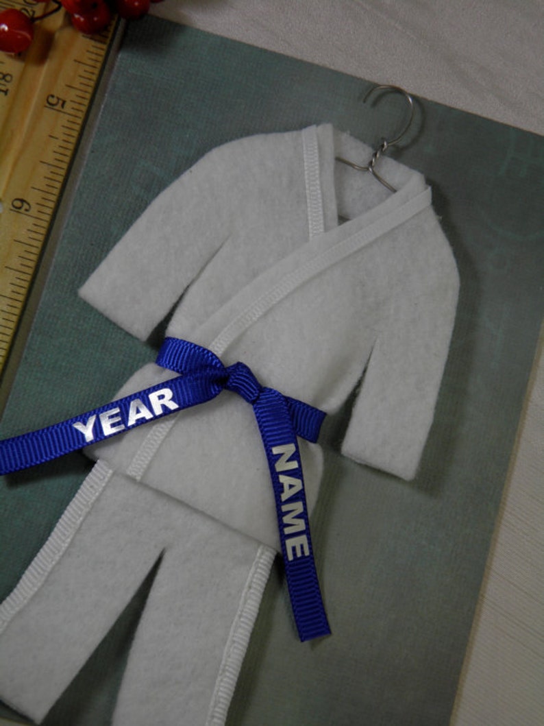 Blue Belt Martial Arts Christmas Ornament Personalized Custom Uniform Ornament TaeKwonDo Karate Jiu Jitsu Hapkido image 4