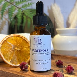 Brightening + rejuvenating oil serum | Vitamin C + CoQ10 | moisturizer + glow serum | dry-dull skin | organic rosehip oil | natural skincare