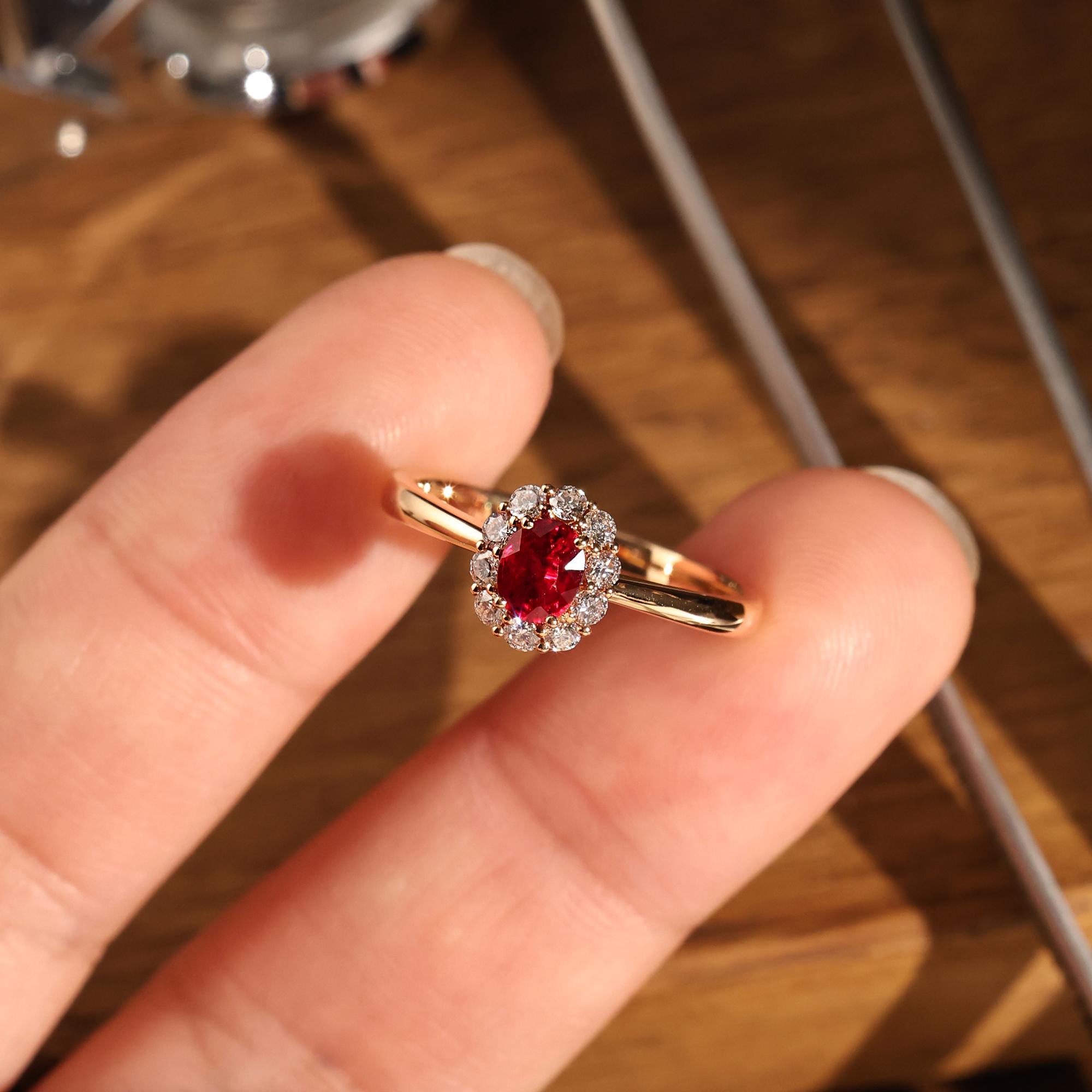 Simple Ruby Ring, Pigeon Blood Red Ruby Ring,18k Solid Gold Ring ...