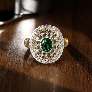 Natural Tsavorite Ring, 18k Solid Gold Ring,0.79ct Tsavorite, Unique Engagement Ring, Women Tsavorite Ring, Anniversary Gift, Gift For Her
