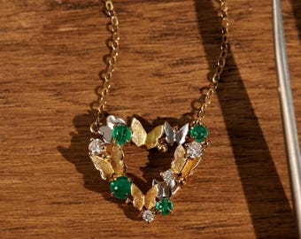 Natural Emerald Necklace,18k Solid Gold Necklace, Necklace For Anniversary Gift, Women Emerald Necklace, Gift For Her