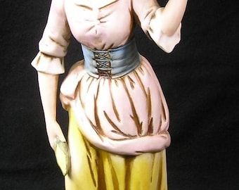 Vintage Homco Lady With Basket of Corn Figurine #3992 Free Shipping