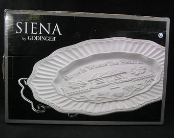 Vtg NIB Godinger Siena Serving Tray Home is Where the Heart Is #3981 Free Ship