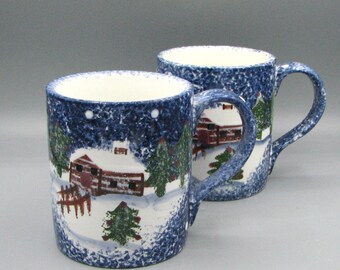 Vintage Katherine Michaels K2M1 Mugs Set Of Two #3592 Free Shipping