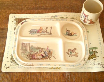 Winnie the Pooh Children’s Melamine Dining Set Plate, Cup & Placemat #4516