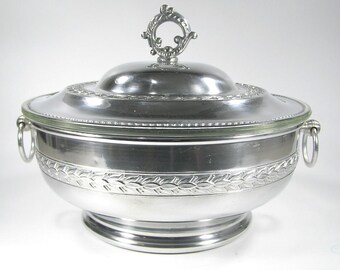 Cacerola de aluminio vintage con inserto de vidrio Pyrex dividido n.º 3500 Envío gratuito