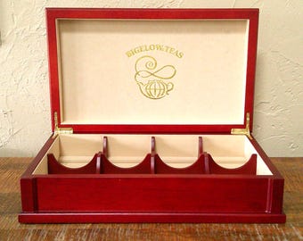 NOS Bigelow Wooden Tea Chest – Eight Compartments – Made in USA #4509
