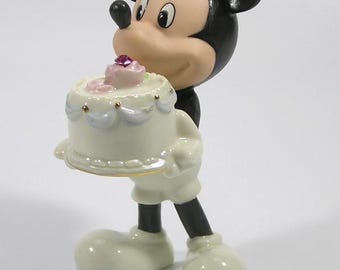 Vtg. Lenox Mickey Mouse Happy Birthday to You February Amethyst