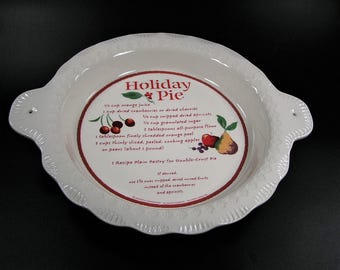 Vintage Holiday Pie Plate Hallmark #3213 Free Shipping