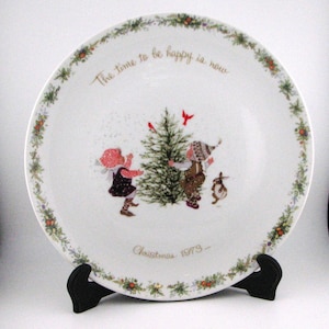 Vtg Holly Hobbie 1973 Christmas Commemorative Edition Plate #3962 Free Ship