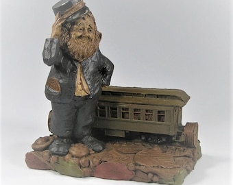 Vintage Tom Clark Pullman Train Conductor Gnome Figurine #3152 Free Shipping