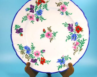 Vintage Hand Painted Saxe Austria Floral Decorative Plate #3626 Free Shipping