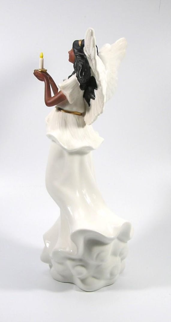 Valerie Parr Hill Illuminated Angel With Candle Black #3769 Free