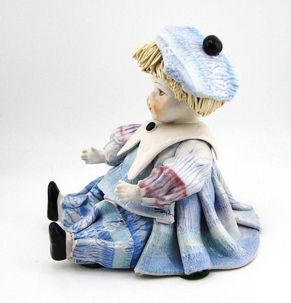 Vintage Zampiva Italian Sitting Boy Figurine #4011 Free Shipping