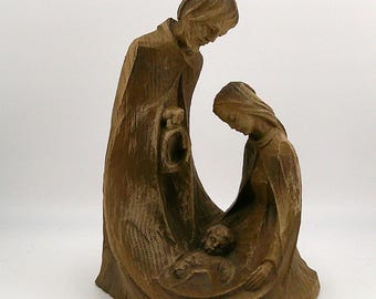 Vintage Holy Family Resin Sculpture Friedel-Production Germany #4078 Free Ship