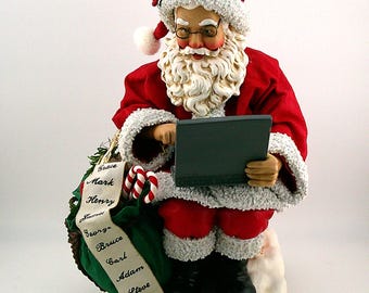 Clothtique Possible Dreams Santa’s Naughty Nice List Laptop Figurine #4306