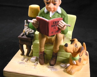 Vintage Royal Crown Arnart Humorous Cigarette Smoker Figurine #4059 Free Ship