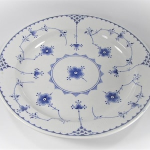 Vintage Furnivals Blue Denmark Chop Plate Round Platter #3127 Free Shipping