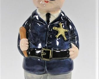 Vintage Police Bank Memorabilia Ceramic #3181 Free Shipping