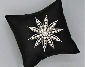 Vintage Starburst Rhinestone Pin Brooch Pendant #6402 Gift Box Free Shipping