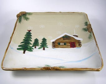 Vintage St. Nicholas Square Heartland Dish Platter Serving Tray #3255 Free Ship