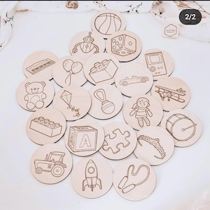 Wooden signs, toy storage, Trofast, Montessori, wooden toys, tidying up aid