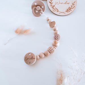 Pacifier chain with personalized clip, personalized pacifier chain, pacifier holder, pacifier chain with name girl