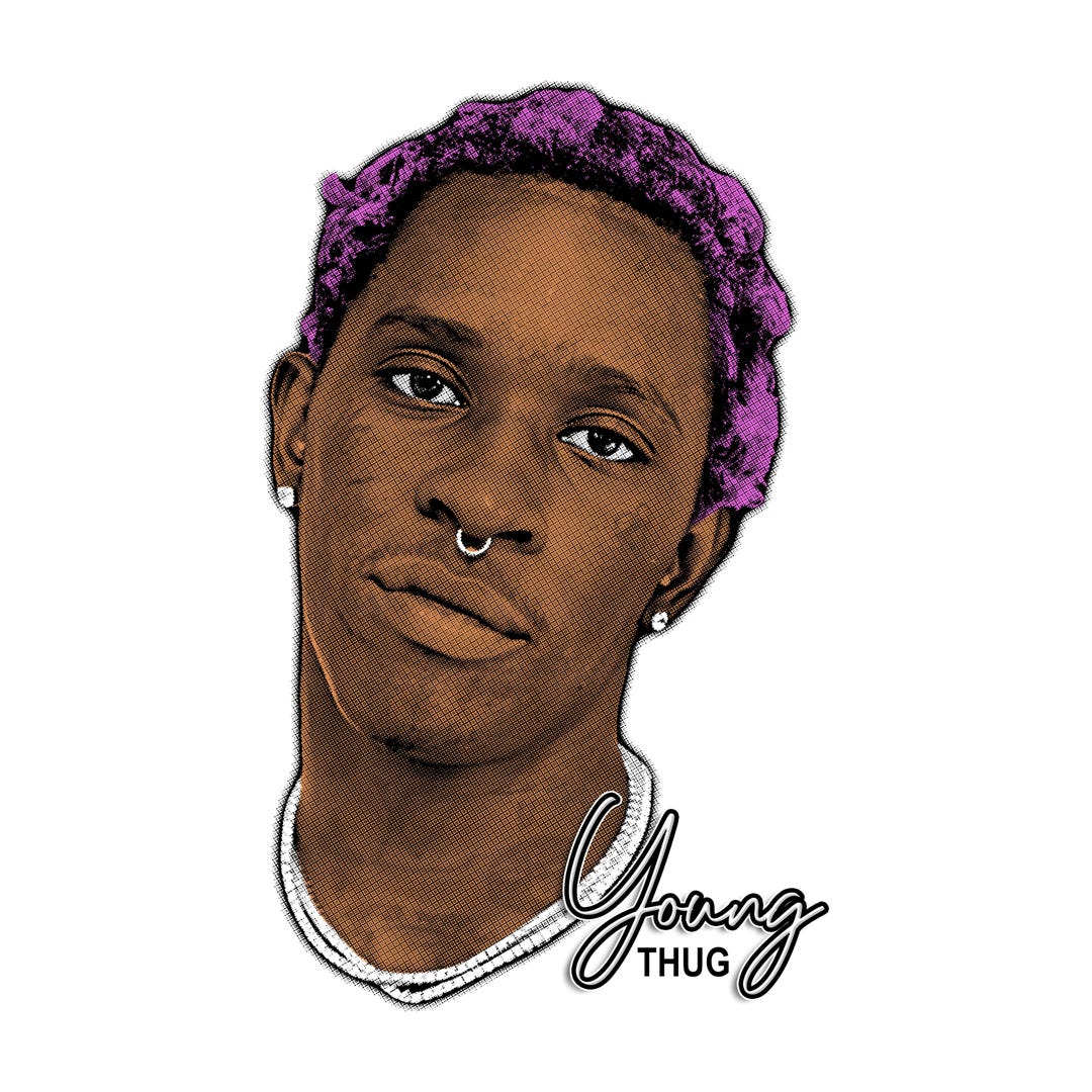 Young Thug Face PNG SVG Tshirt Design for Digital Print - Etsy