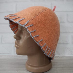 Gorro de sauna 100% lana gruesa, gorro grande y grueso para baño, gorro de sauna orgánico, gorro de sauna rosa genial, gorro de banya vegano hecho a mano, gorro de sauna bordado.