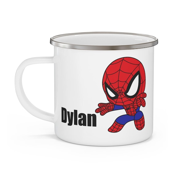Personalised Spiderman Mug |BPA & Lead Free | Toddler Birthday| Superhero Gift| Enamel