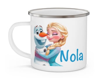 Personalised Unbreakable Children's Frozen Enamel Mug -(BPA/LEAD FREE)