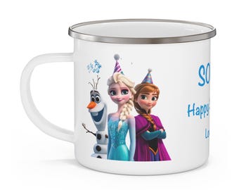 Personalised Unbreakable Children's Frozen Enamel Mug -(BPA/LEAD FREE)