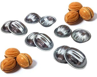Three different types of Molds for baking Sweet Russian Oreshki cookies Sets 10-50 pcs tasty nuts Pastry Nutlets