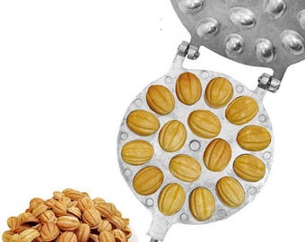 Cookies maker mold cutter 'Nuts' for 16 halves - the ideal tool for home culinary masterpieces" Waffle Mold Oreshki Oreshniсa
