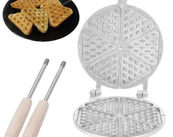 Ukrainian Cookie Sweet Triangular Maker Mold Pastry Baker Iron Waffle Mold Oreshki Oreshnitsa
