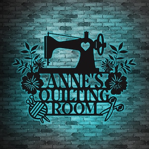Personalized Sewing Metal Sign Wall Art, Cutsom Metal Quilting Sign, Sewing Machine Sign, Gift For Grandma, Sewing Room Decor