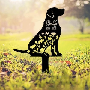 Custom Metal Labrador Retriever Memorial Stake, Personalized Dog Loss Gift, Labrador Retriever Grave Marker, Sympathy Sign, Pet Grave Marker