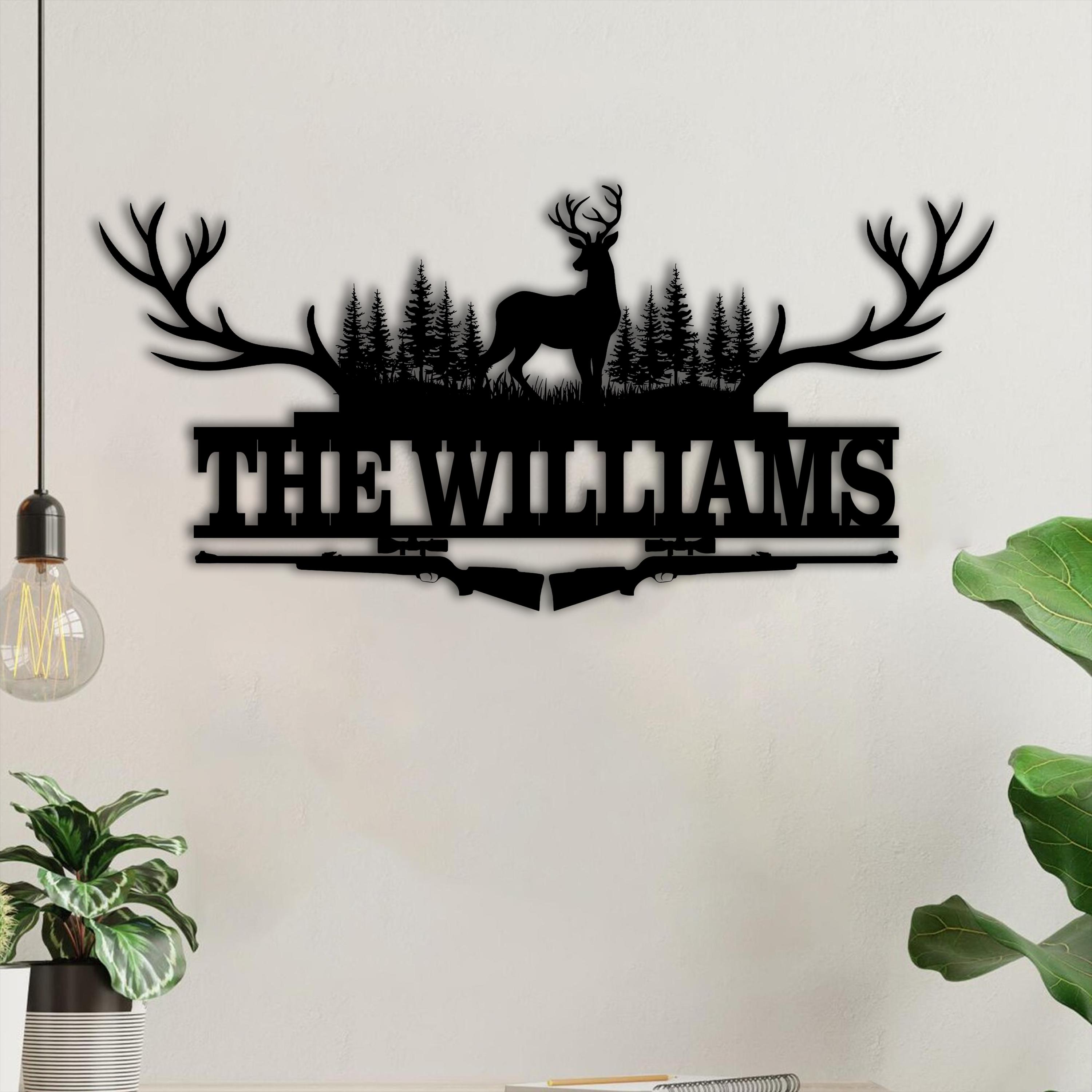 Custom Bear Metal Sign Wall, Outdoor Hanging, Cabin Gift, Family Name Sign, Bear Hunting Sign, Wildlife Decor, Rustic Lodge Sign, Outdoor