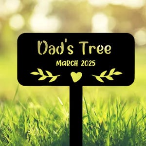 Custom Memorial Tree Sign with Stake – Personalized Metal Garden Marker – Tree Plaque for Loved One – Outdoor Memorial Nameplate