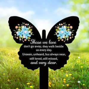 Butterfly Memorial Garden Stake – Personalized Metal Garden Sign – Custom Outdoor Remembrance Decoration