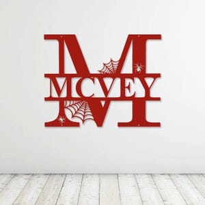 Letras del alfabeto de Halloween personalizadas con luces LED: letrero monograma espeluznante, decoración de Halloween personalizada con nombre familiar