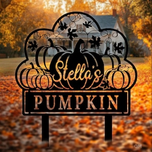Personalized Pumpkin Patch Sign Custom Fall Metal Yard Sign Autumn Harvest Garden Decor