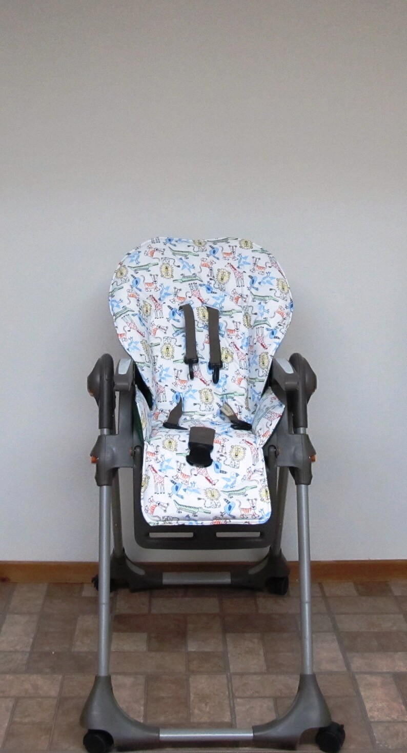 Chicco Polly Padded Replacement High Chair Cover Fun Safari Image 0