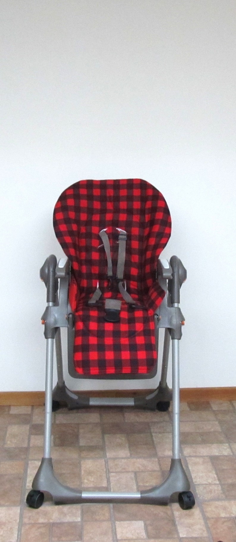 Red And Black Buffalo Plaid High Chair Replacement Pad Fits Etsy
