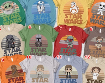 Star Wars Character Shirts Star Wars Family Shirts,Matching Family Tees,Star Wars Group Shirts,Family Disney Trip Tees,Kids Disney G5OI09-NB