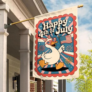 Red White Blue Goose Patriotic Garden Flag, Spring Garden Flag, Summer Garden Flag,Entry Flag,Housewarming Gift,4th of July Flag JCNO14