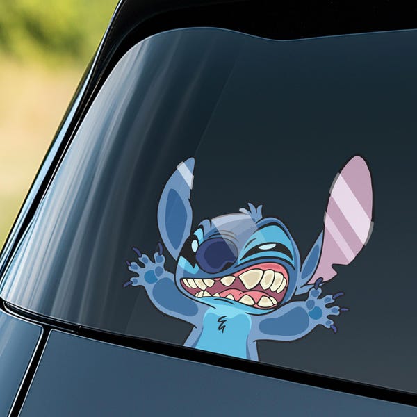 Disney Stitch Peekaboo Sticker, Peeker Peeking Car Window Decals, Bumper Waterproof Vinyl Stickers, Funny Stitch Pack Stickers NGRS06-02