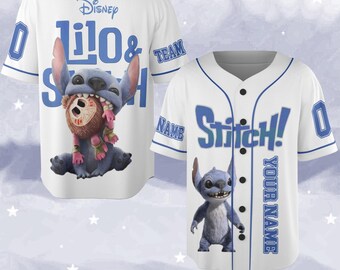 Lilo and Stitch Baseball Jersey, Personalized Stitch Shirt, Disney Baseball Jersey, Stitch Birthday Gift, Disneyland Family Tee NGQQ12