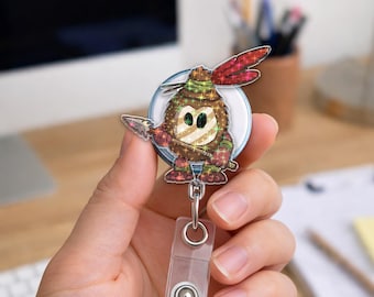 Moana Kakamora Badge Reel, Disney Acrylic ID Holder, Funny Coconut Pirate Hologram Reel, Cute Disney Nurse Gift for Coworker C2CV15-6