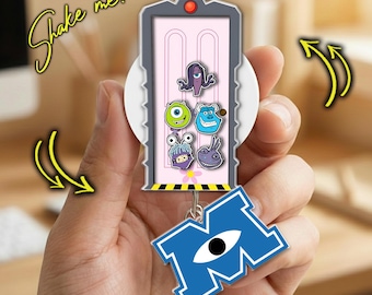 Monsters Inc Door Shaker Badge Reel, Retractable ID Holder, Sulley and Mike Wazowski Retractable ID Holder, Nurse Teacher Badge Reel C2CA17